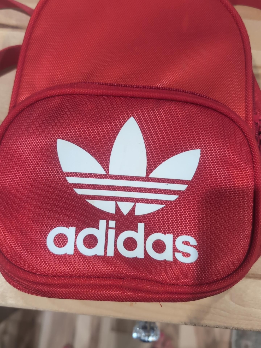 adidas Red Mini Bag with White Trefoil